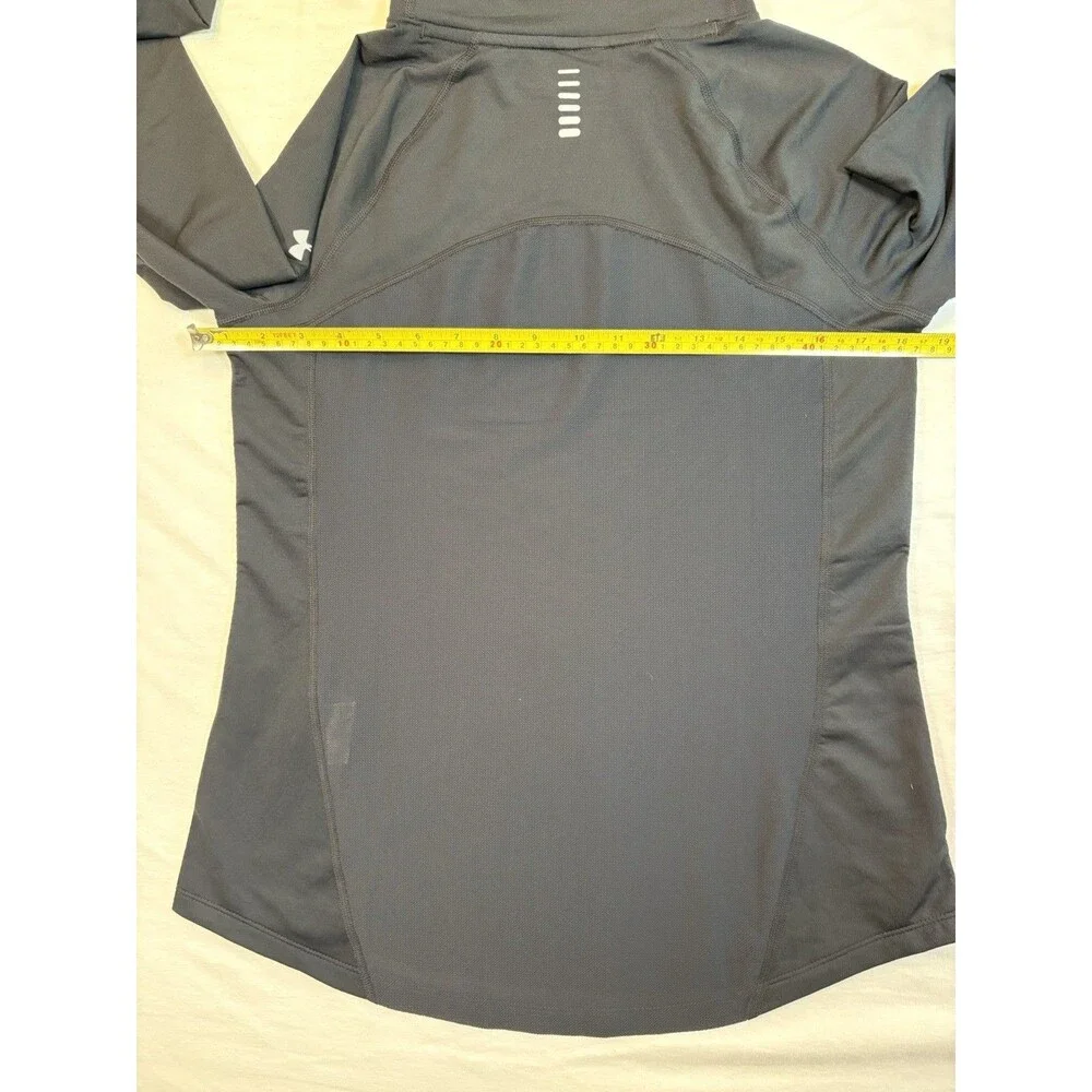 Under Armour ColdGear Run Fitted Black Mock Neck Pullover Thumbholes Women’s M